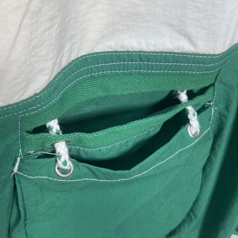Gap Kids Sailing Style Nautical Windbreaker Green White Stripe XL Lightweight